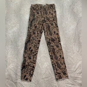 Free People Snake Print Skinny Jeans